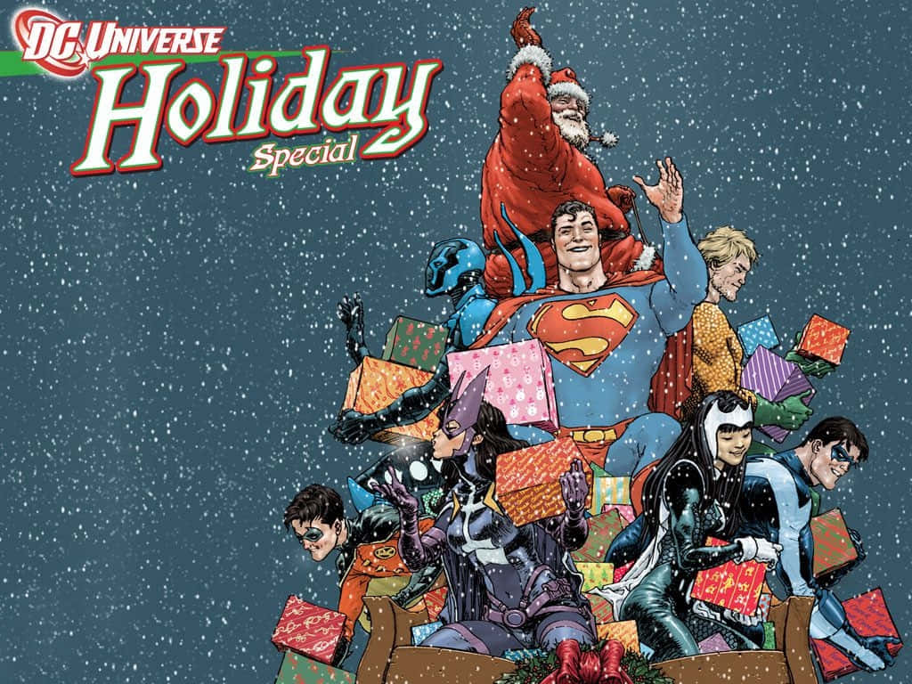 Marvel Heroes Bringing Christmas Cheer Background