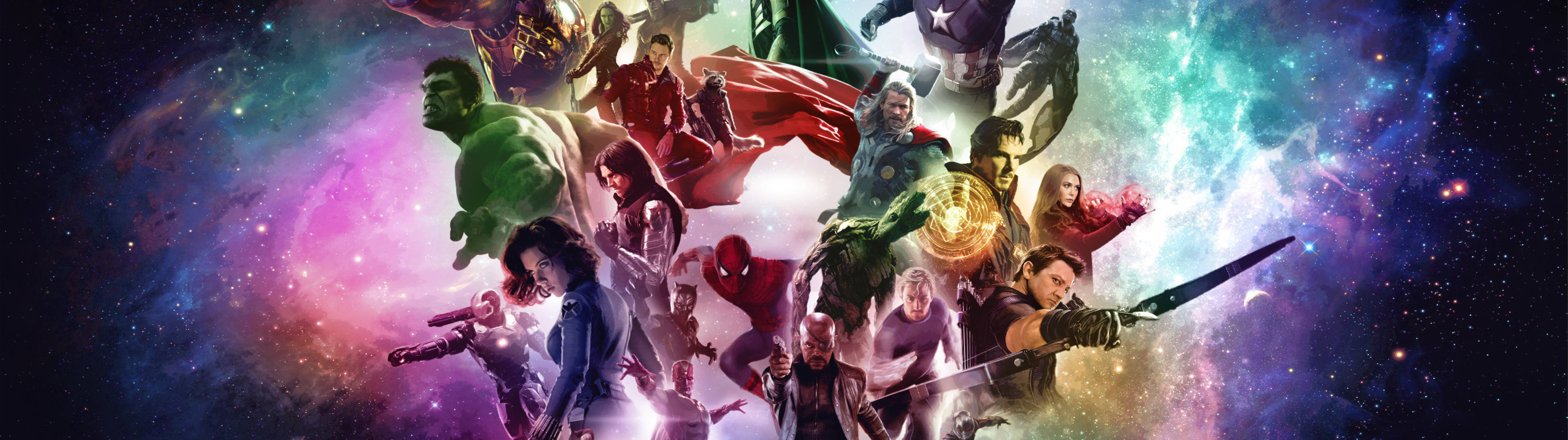 Marvel Heroes Together 5120 X 1440 Background
