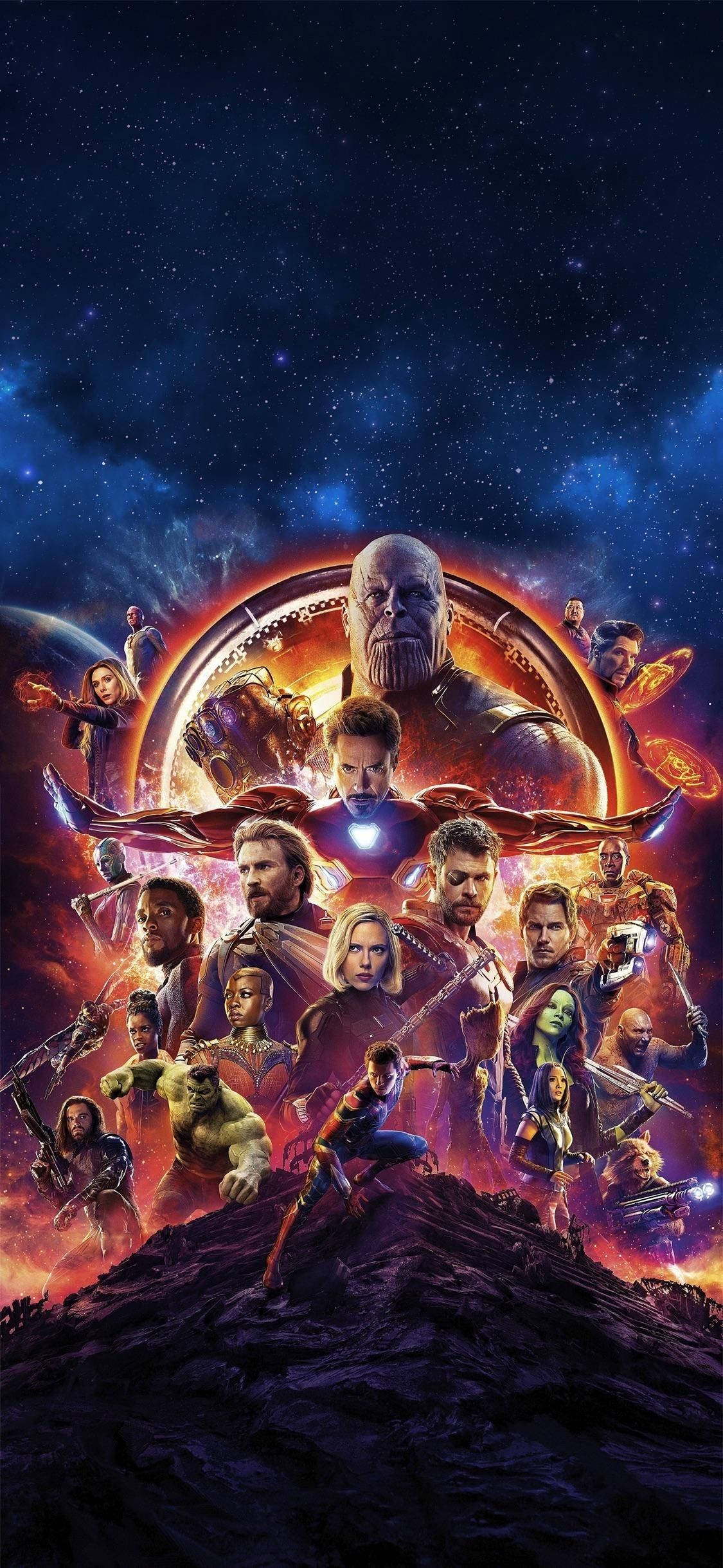 Marvel Iphone Avengers Infinity War Official Poster Background