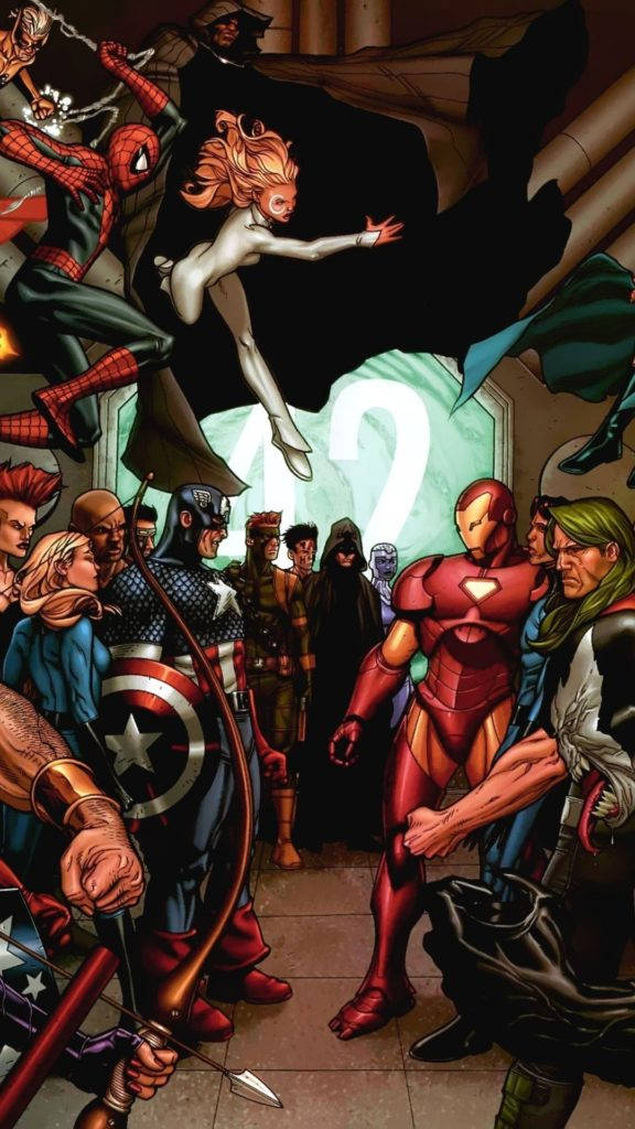 Marvel Iphone Superheroes Comic Art Background