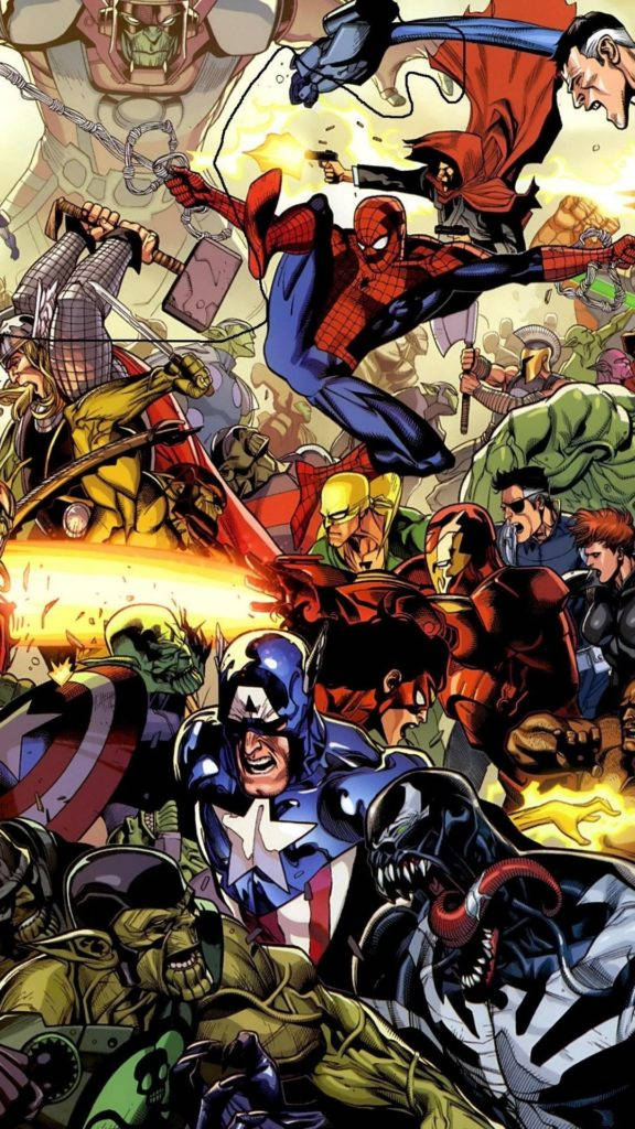 Marvel Iphone Superheroes Graphic Art Background