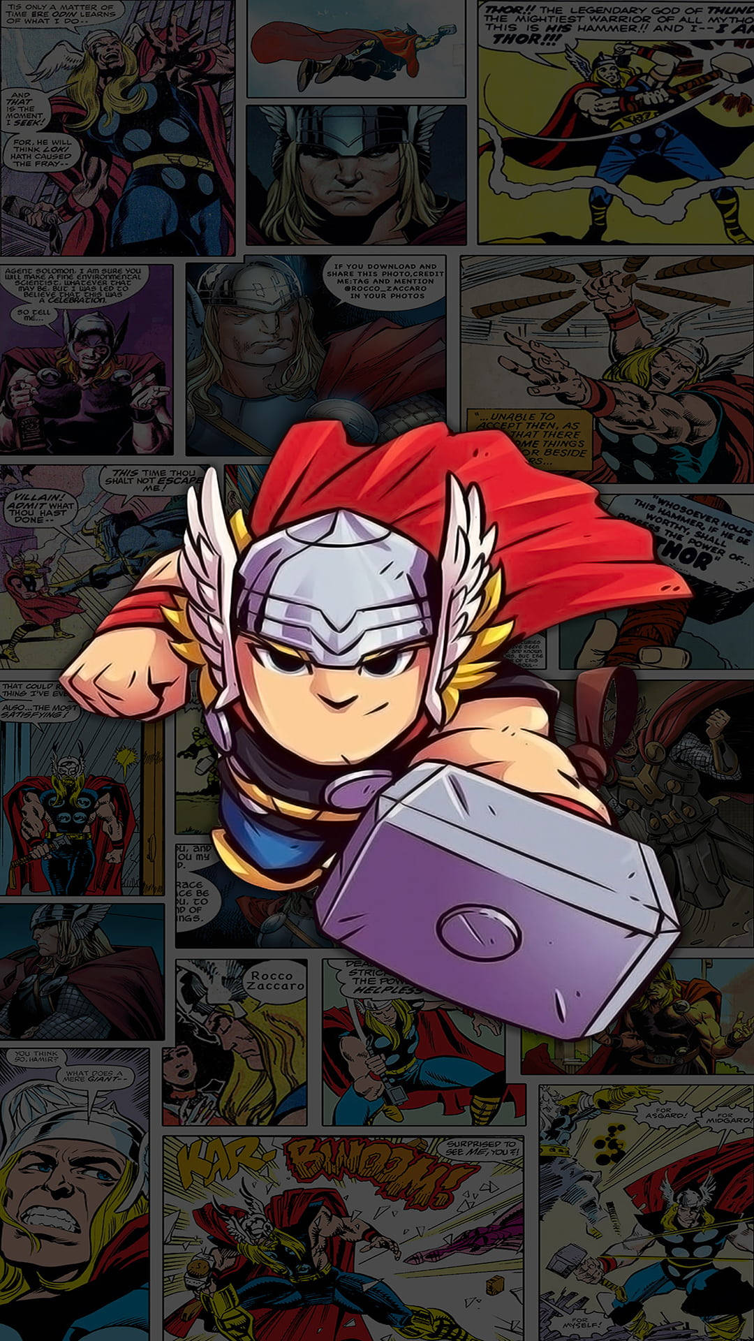 Marvel Iphone Thor Chibi Art Background
