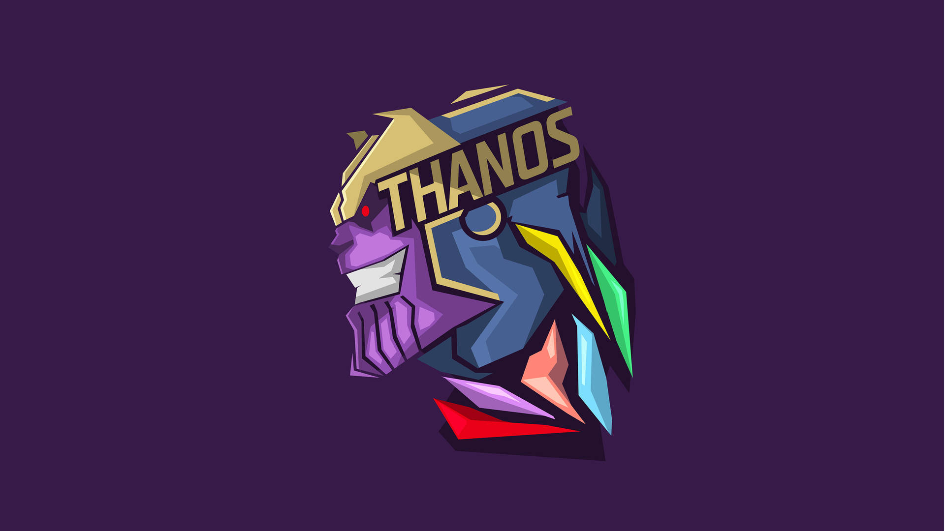 Marvel Minimalist Smiling Thanos Background