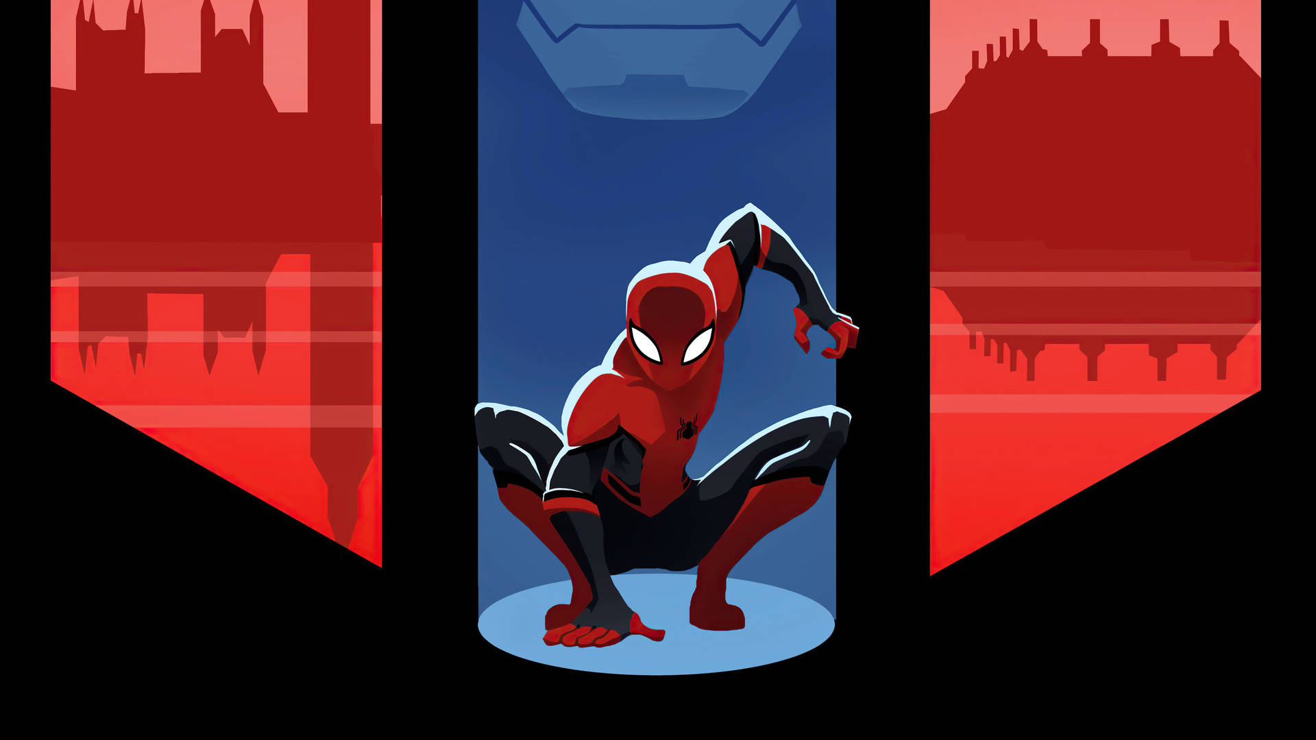 Marvel Minimalist Spider-man Crouching Background