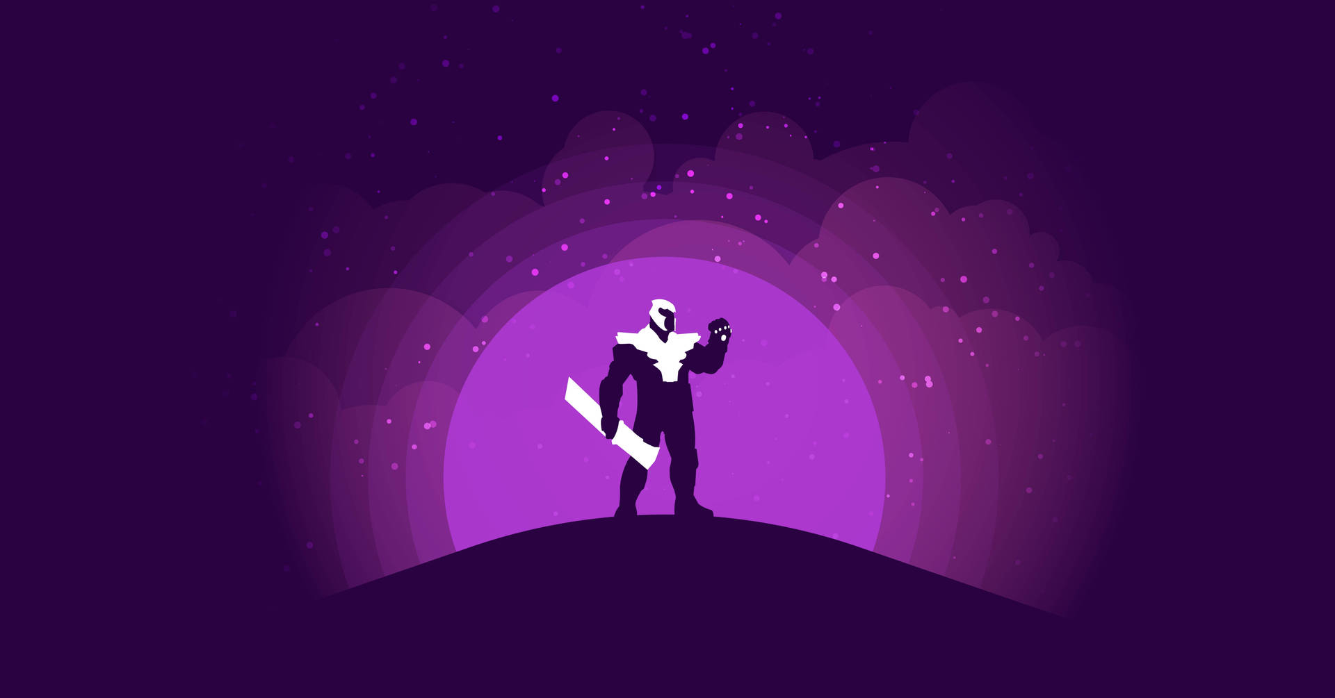 Marvel Minimalist Thanos With A Gauntlet Background