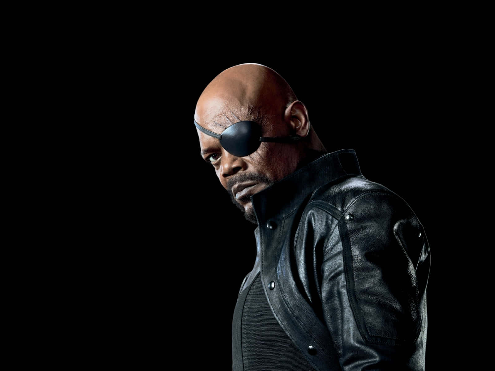 Marvel Nick Fury Samuel L. Jackson On Black Background Background