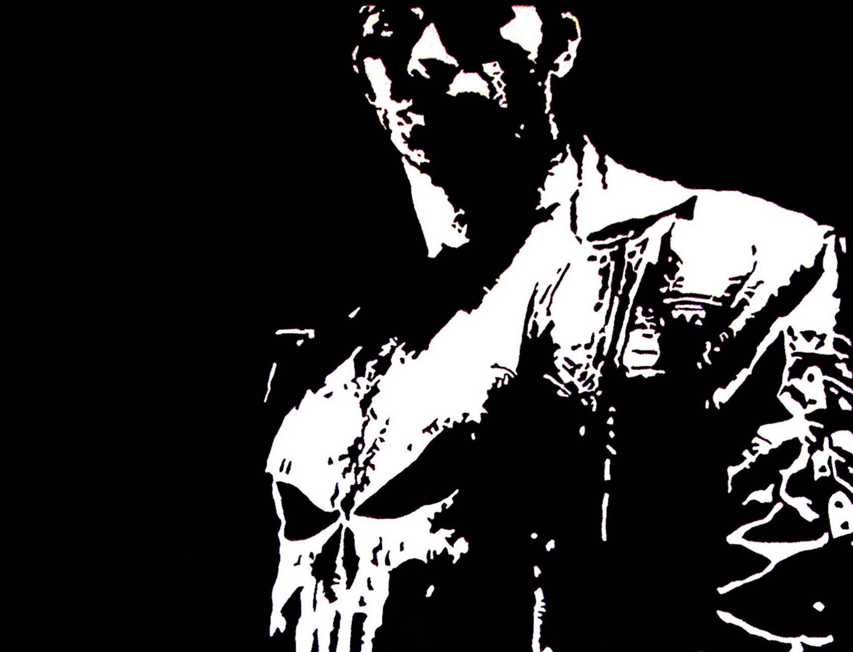 Marvel Punisher Frank Black And White Background