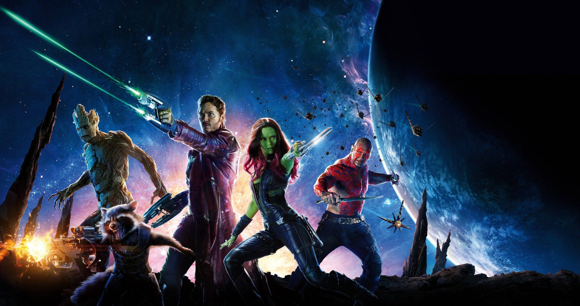 Marvel's Guardians Of The Galaxy Cast In All Their Glory. Background