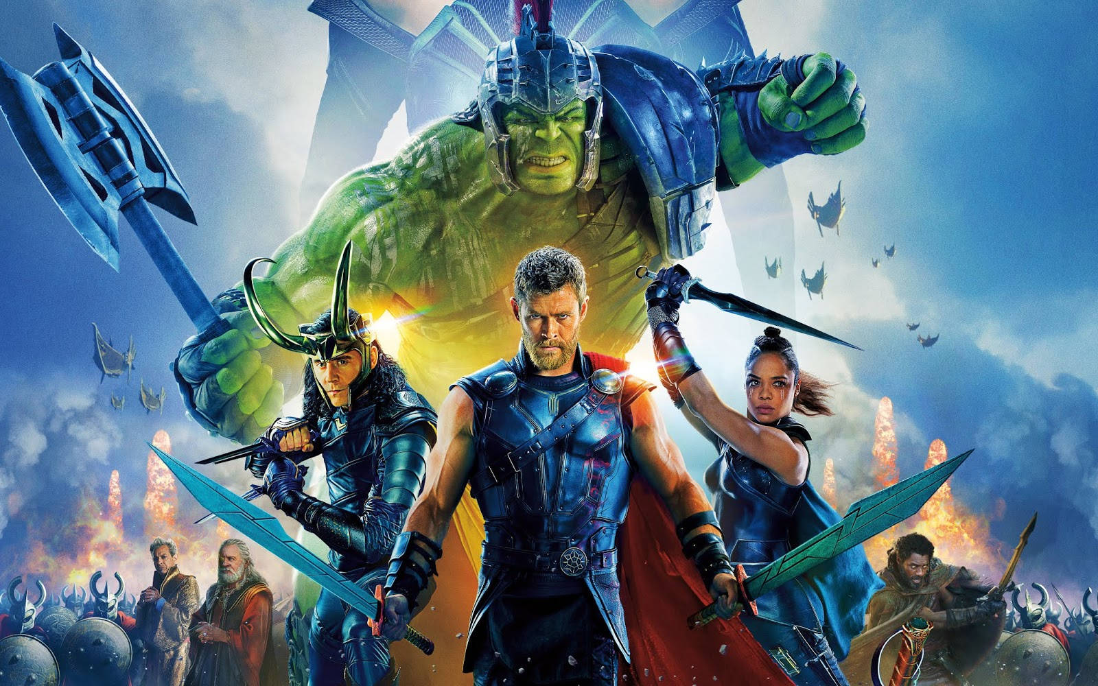 Marvel Superheroes And Ragnarok Casts Background