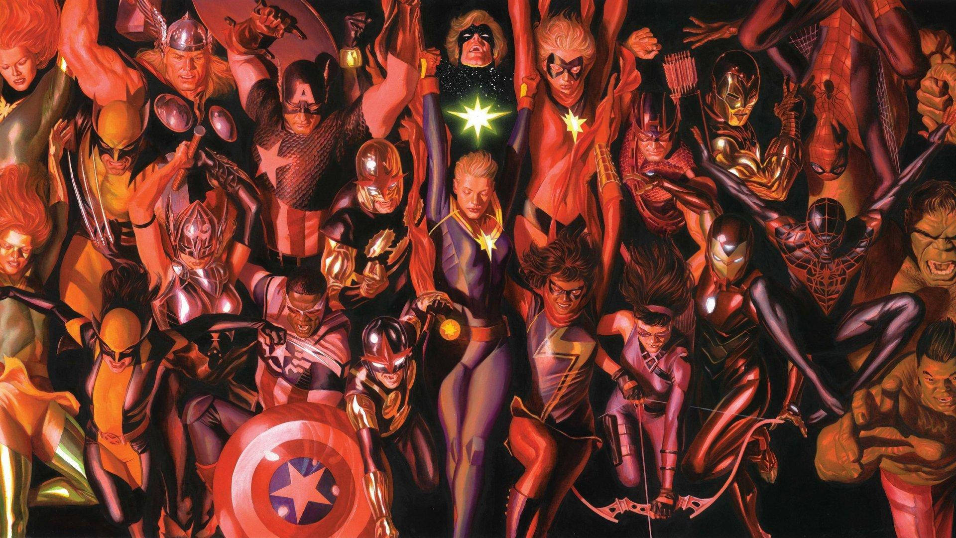 Marvel Superheroes Digital Painting Background