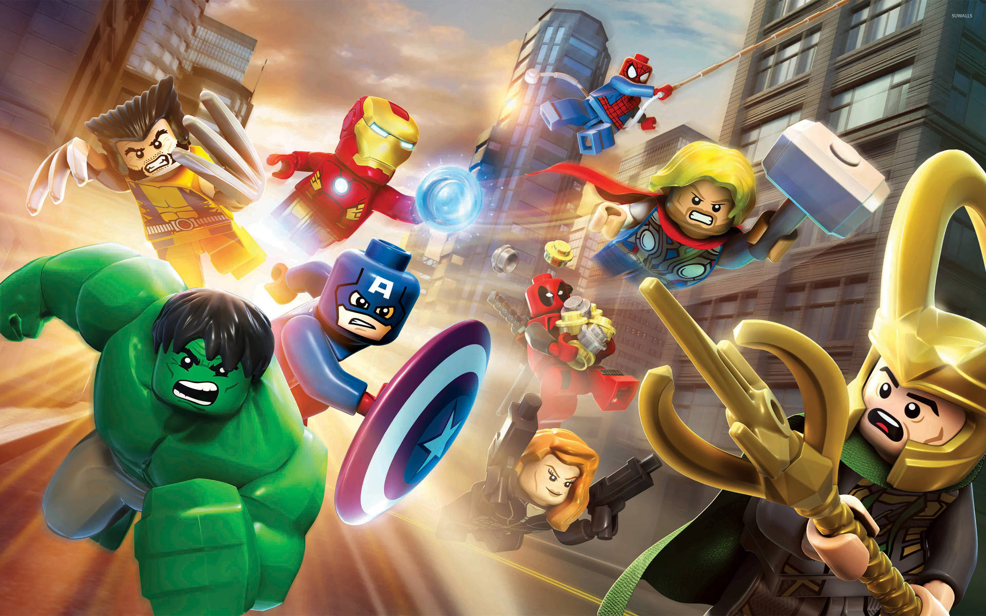 Marvel Superheroes Lego Art Background