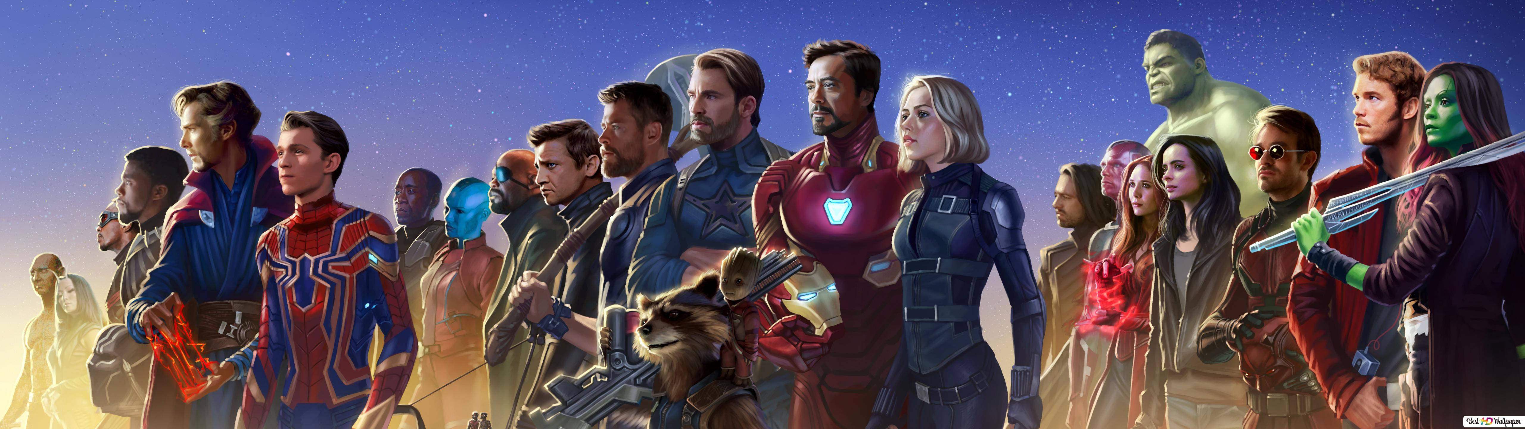 Marvel The Endgame Characters 5120 X 1440 Background