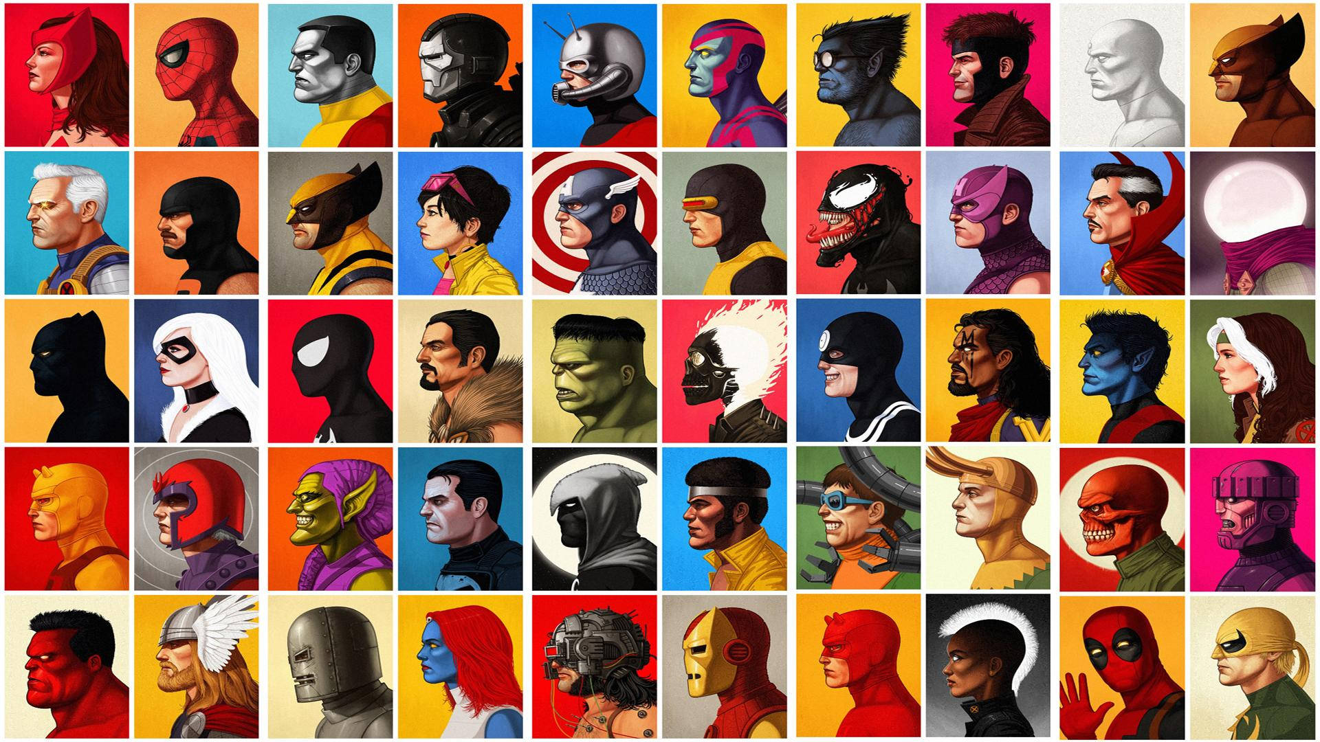 Marvel Villains Colorful Collage Background