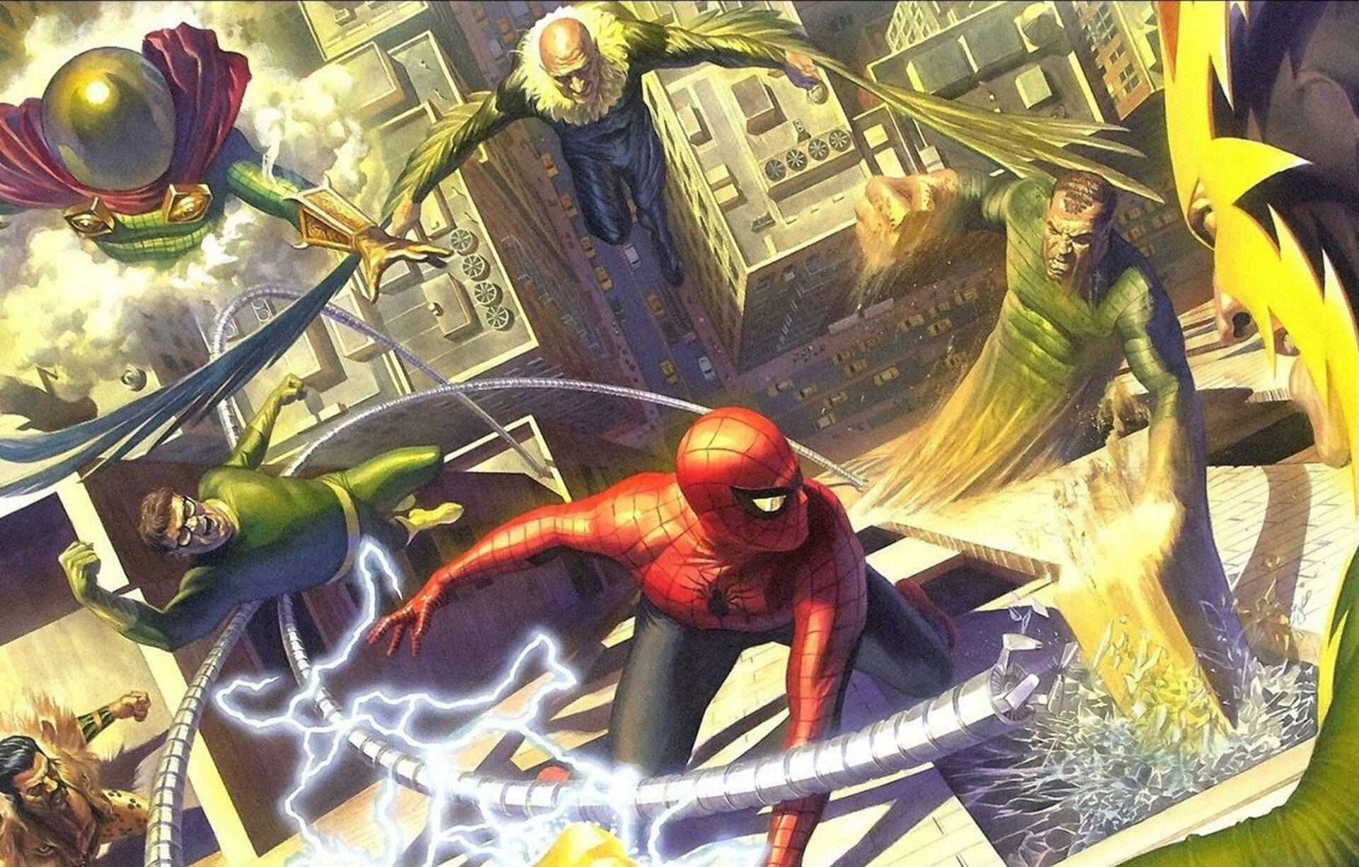 Marvel Villains Spiderman Artwork Background