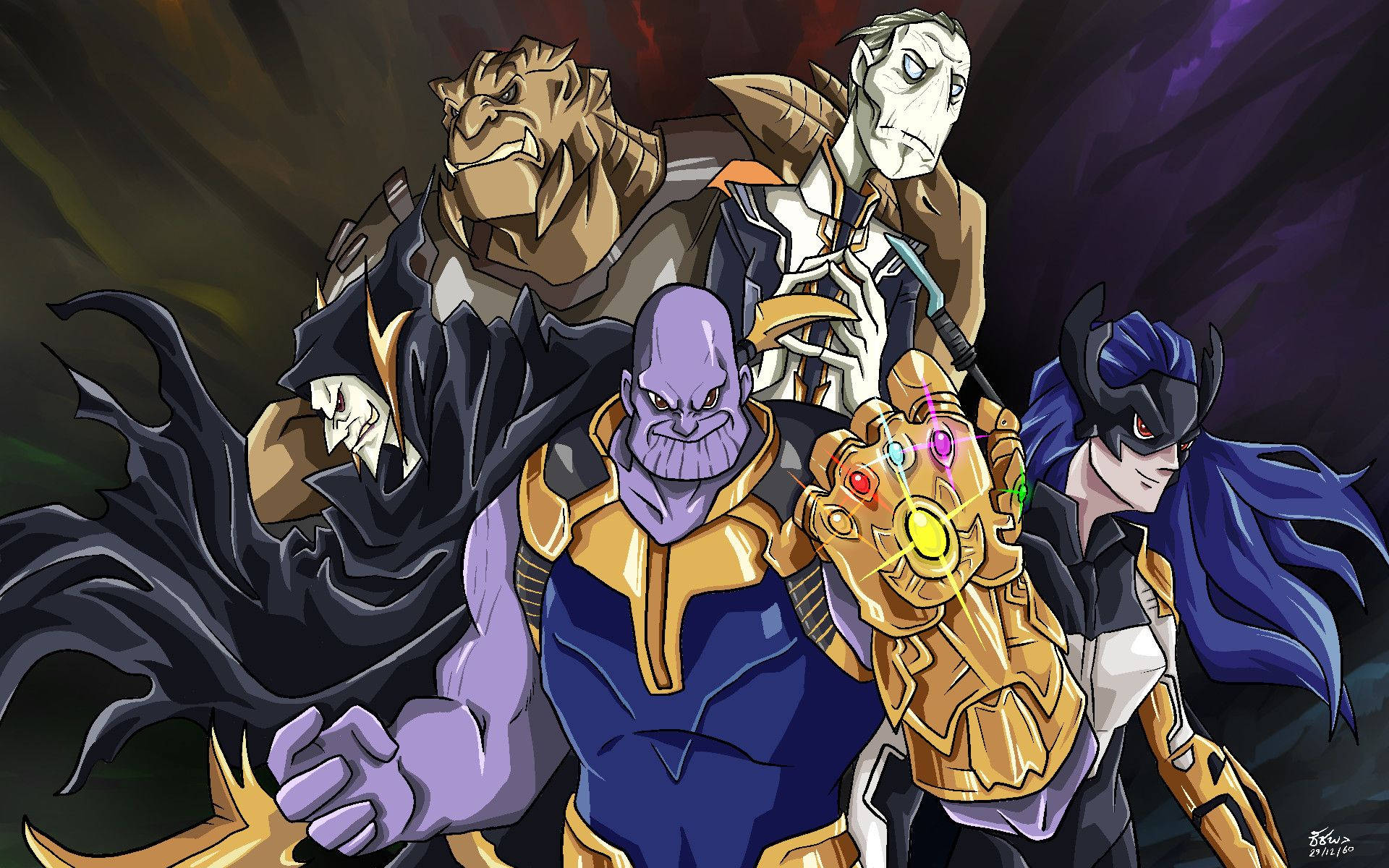 Marvel Villains Thanos Fanart Background