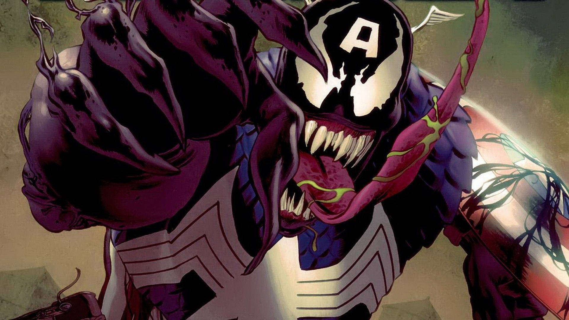 Marvel Villains Venom X Captain America Background