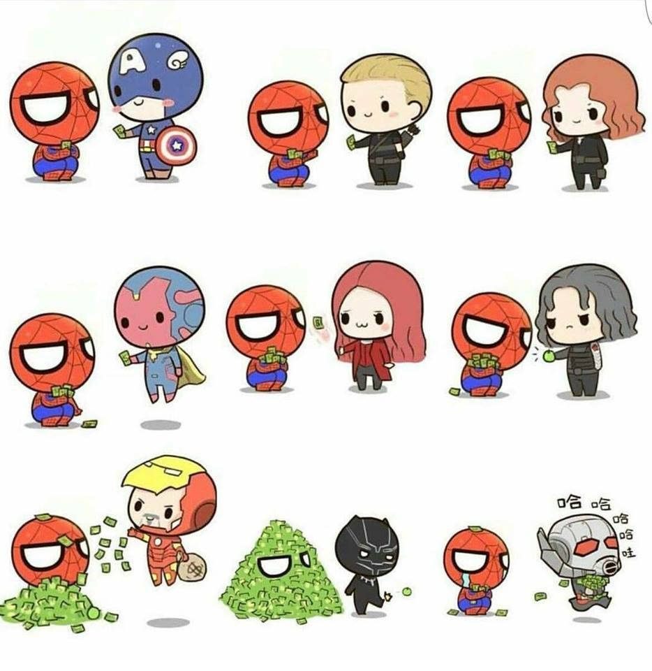 Marvel Your Day Away With Cute Superheroes Background