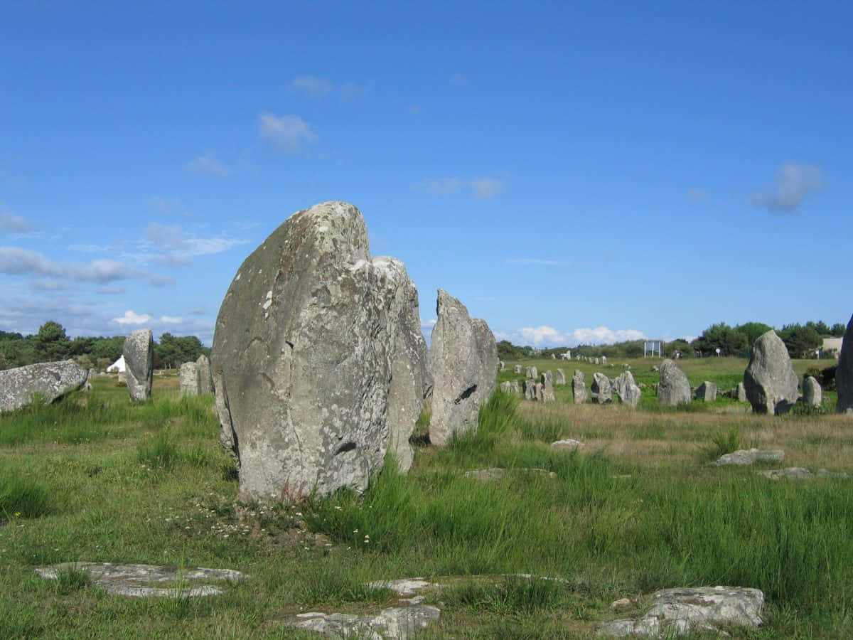 Marvelous Carnac Stones Alignment In France Background