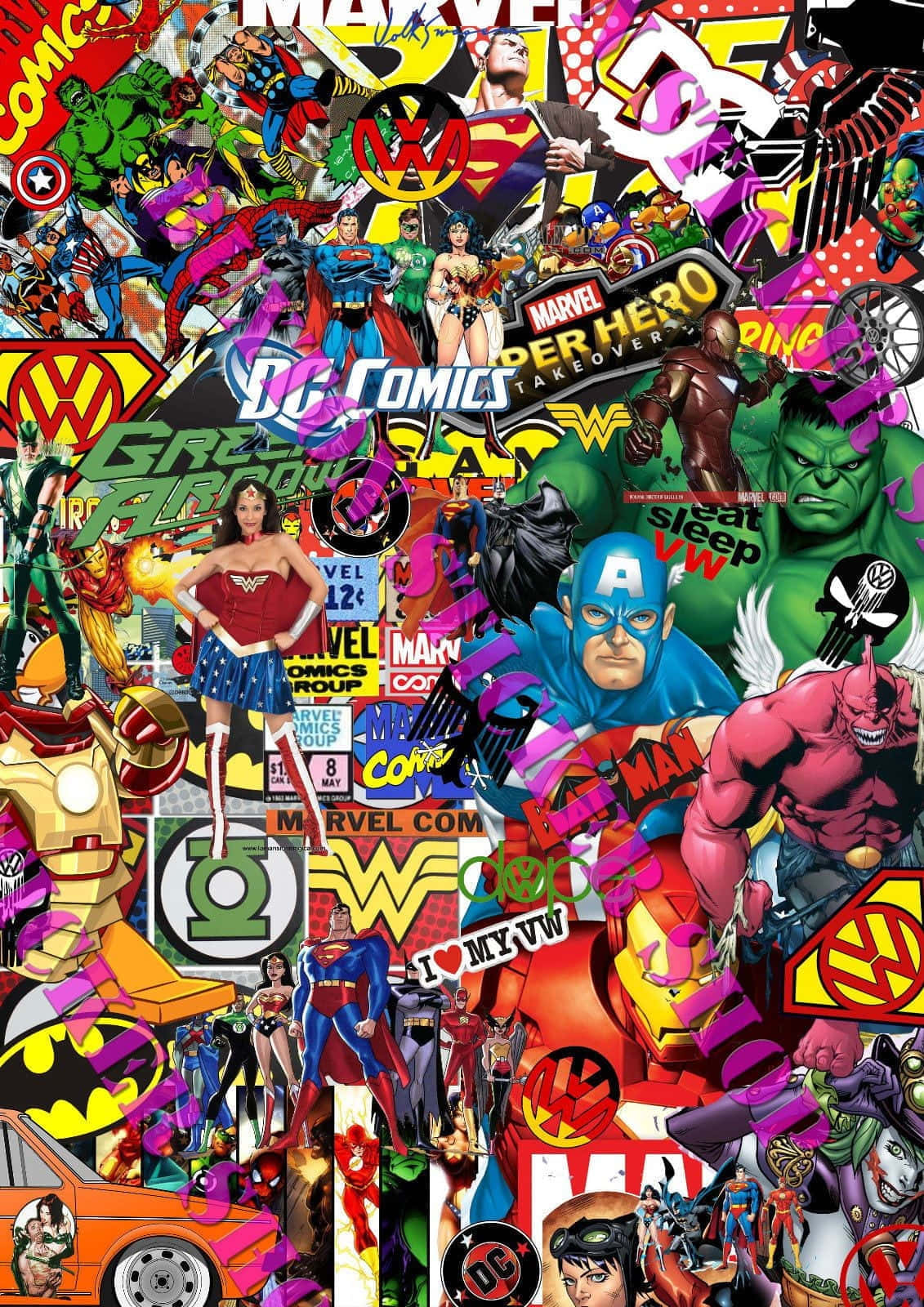 Marvelvs D C Collage Background