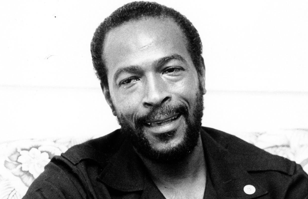 Marvin Gaye Black And White Head Shot Background