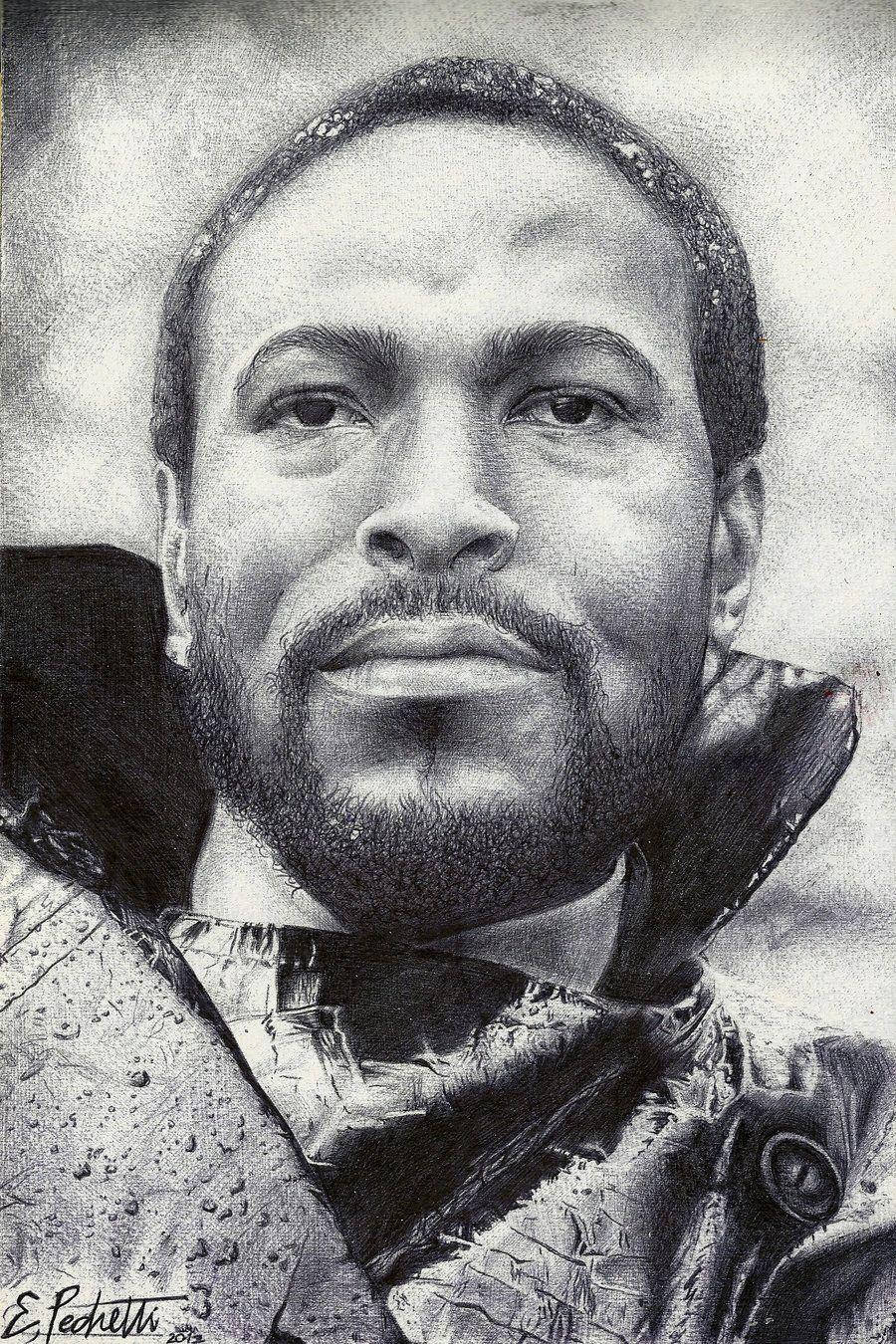 Marvin Gaye Black And White Painting Background