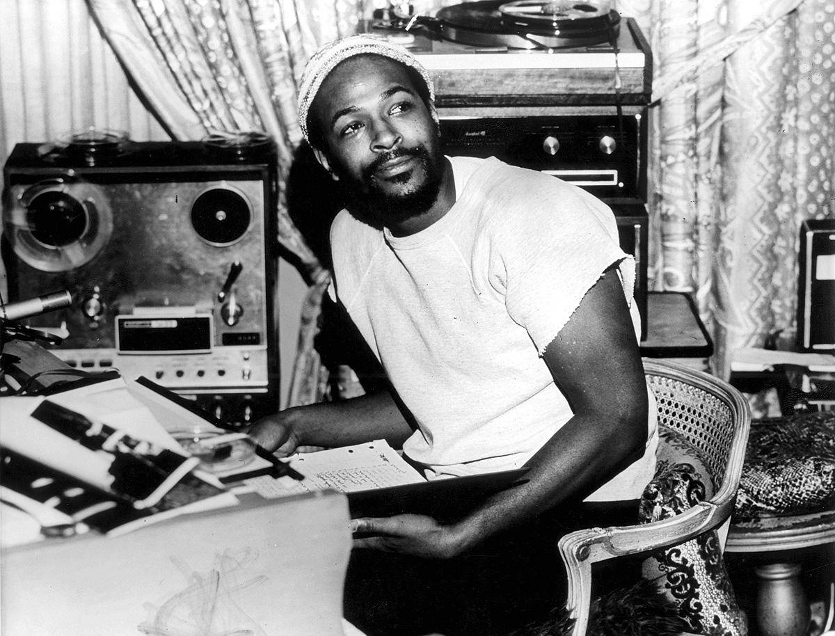 Marvin Gaye Black And White Seated