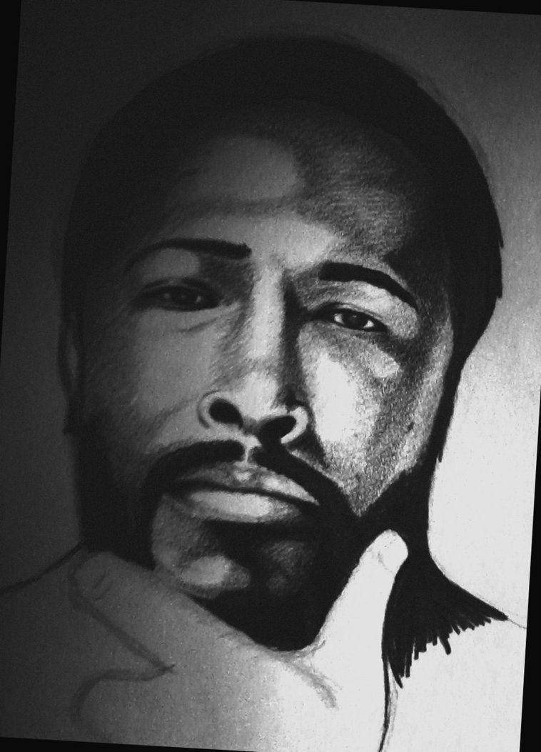 Marvin Gaye Charcoal Pencil Art Background