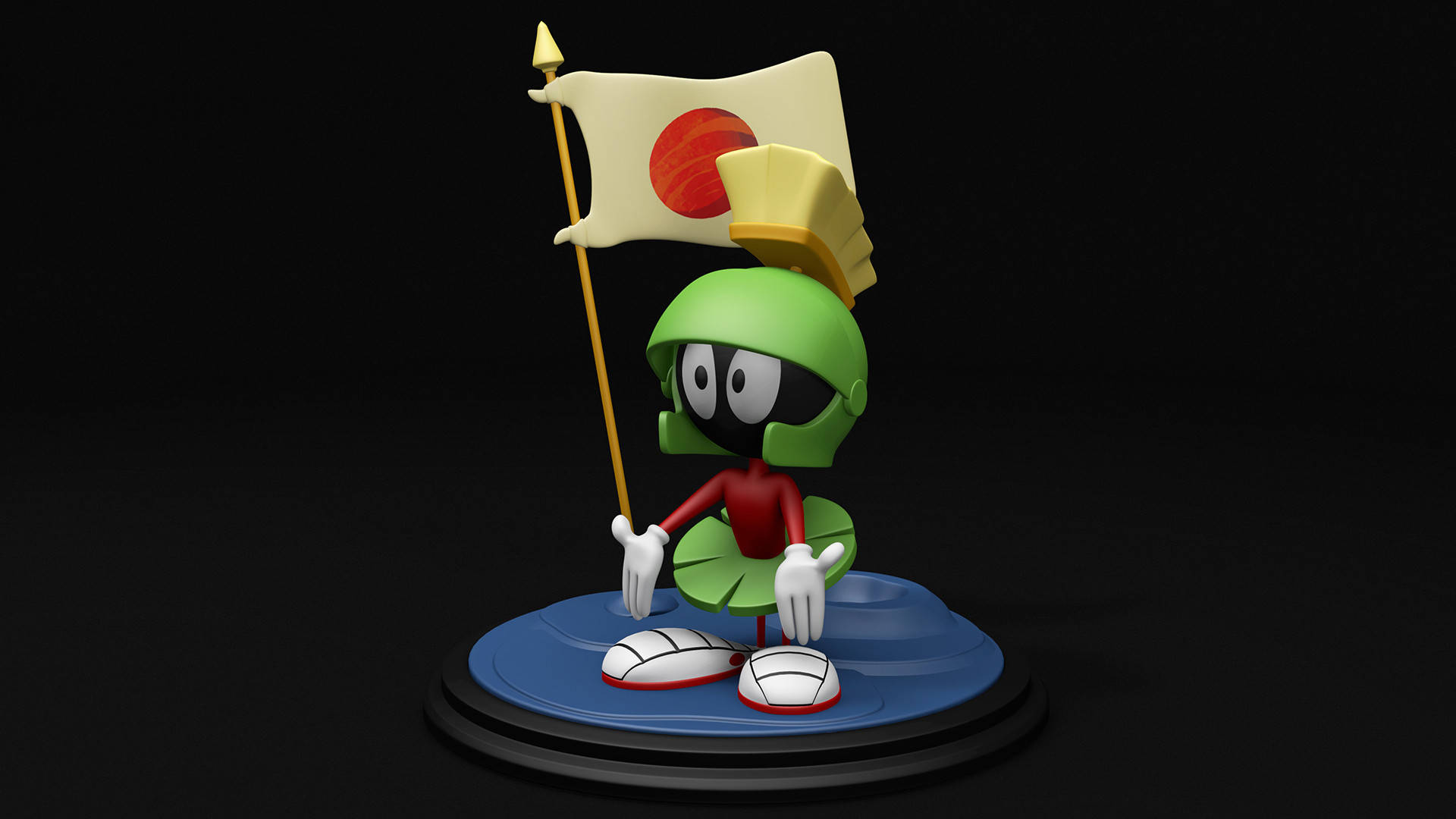 Marvin The Martian Japanese Flag Background