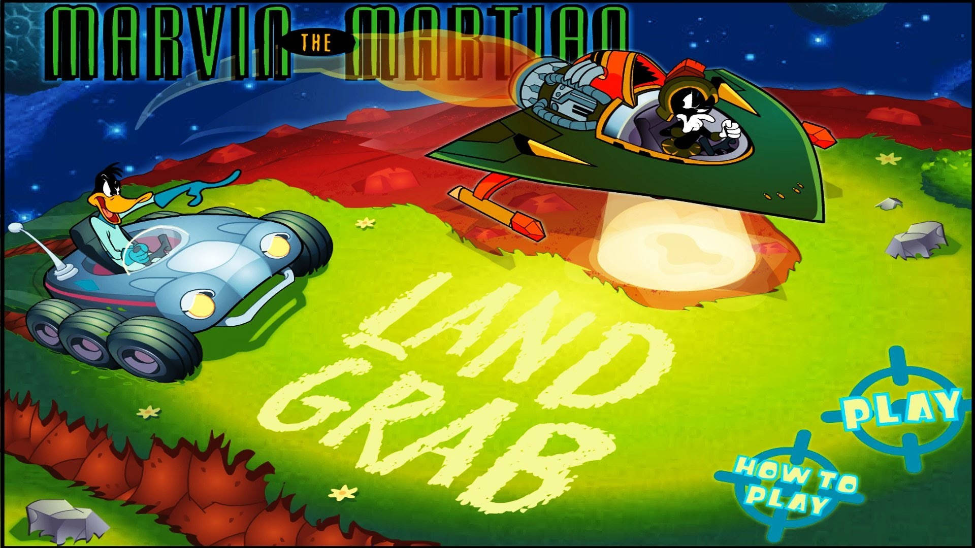 Marvin The Martian Racing With Duffy Duck Background