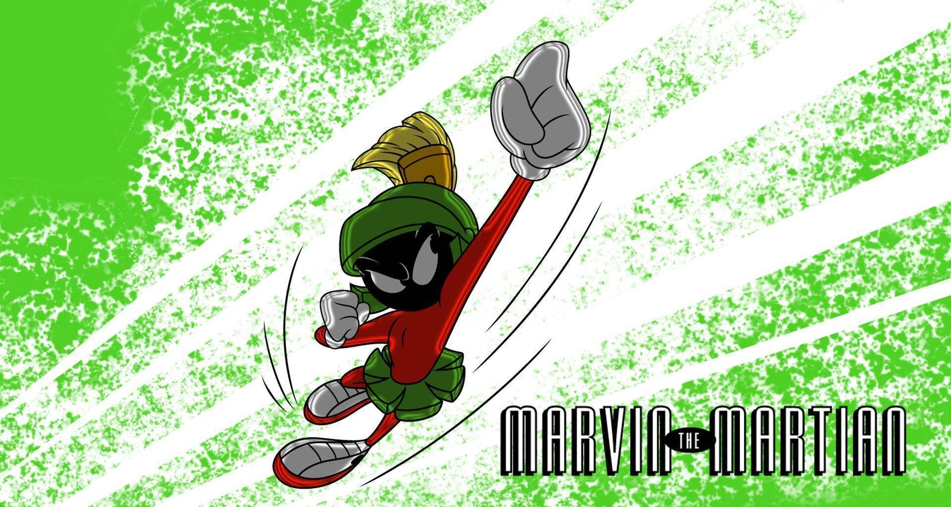 Marvin The Martian Raising Hand Background