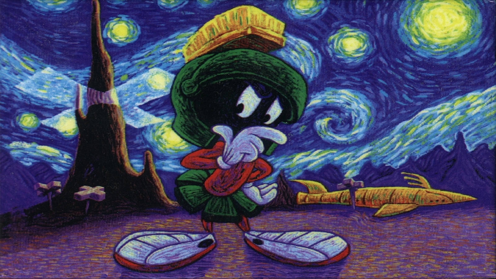 Marvin The Martian Starry Night Background