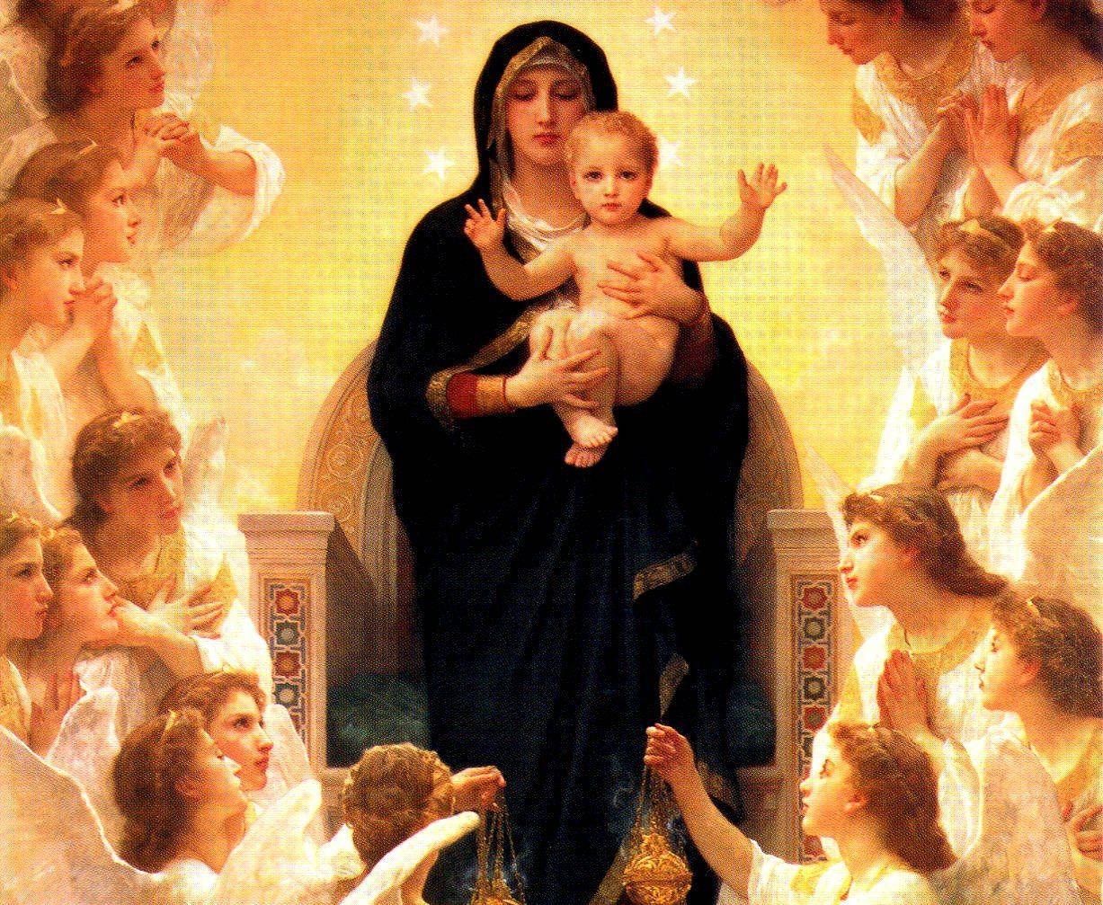 Mary And Jesus Heaven Celebration Background