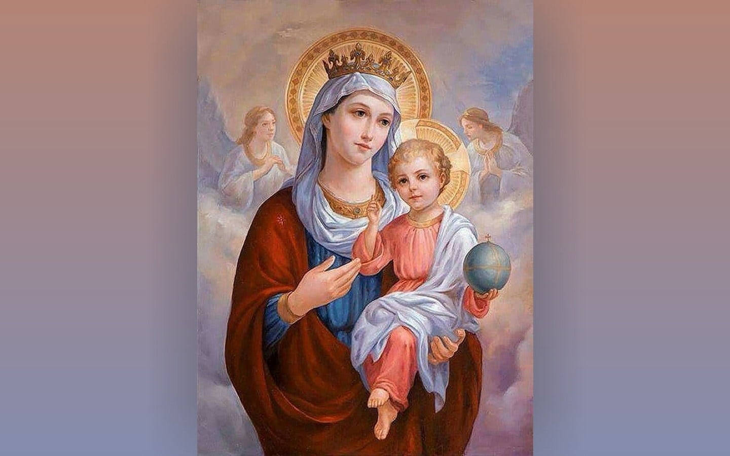 Mary And Jesus Heavenly Background