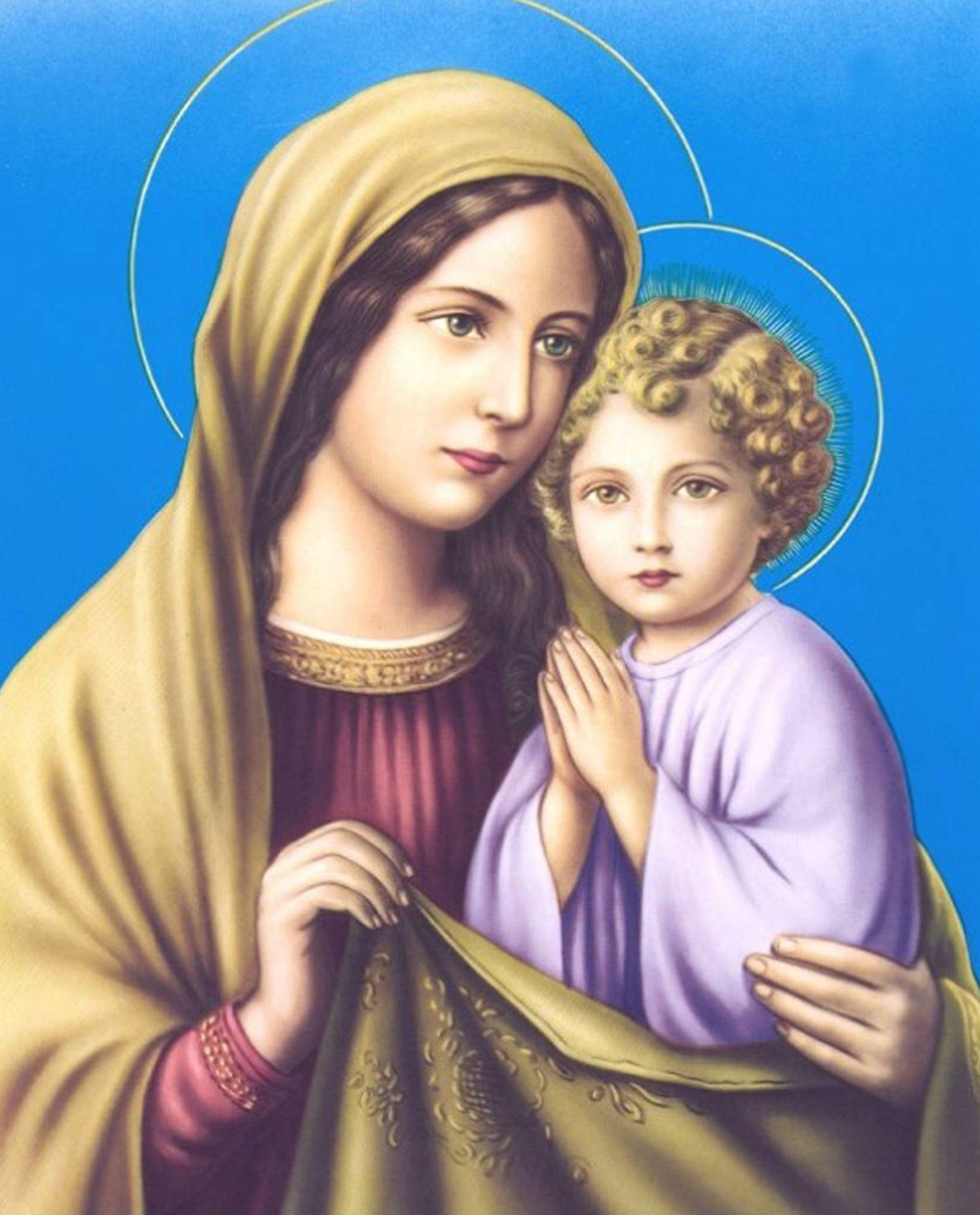 Mary And Jesus Holding Background