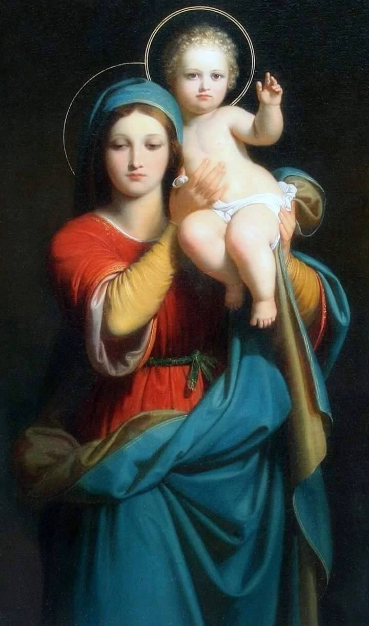 Mary And Jesus Lifted Up Background