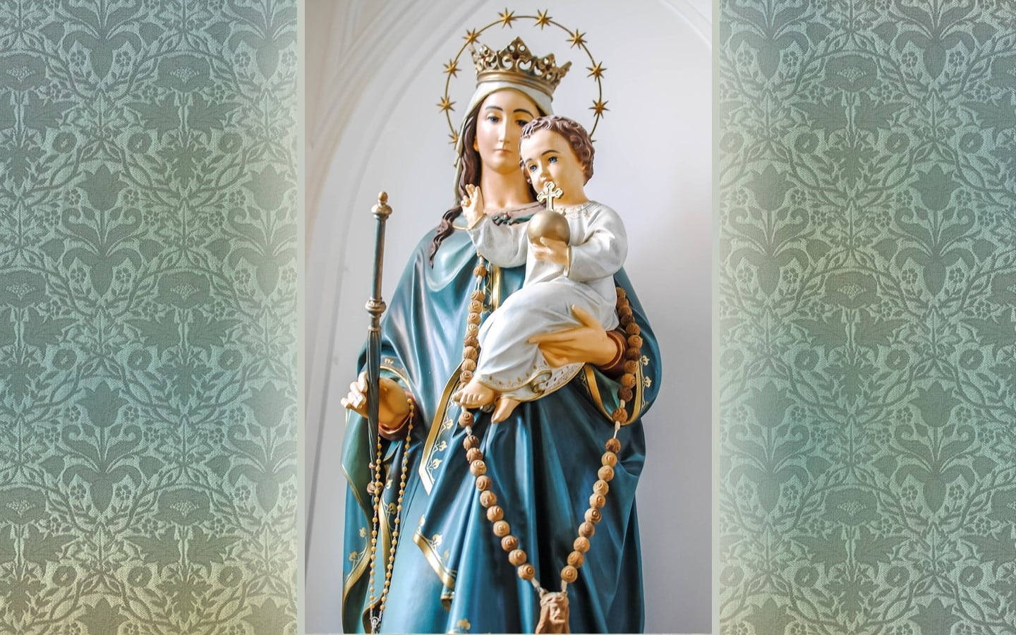 Mary And Jesus Rosary Background