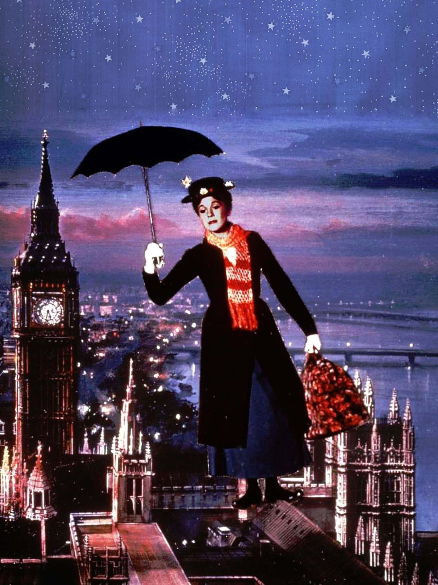 Mary Poppins Smiling In A Beautiful Dress