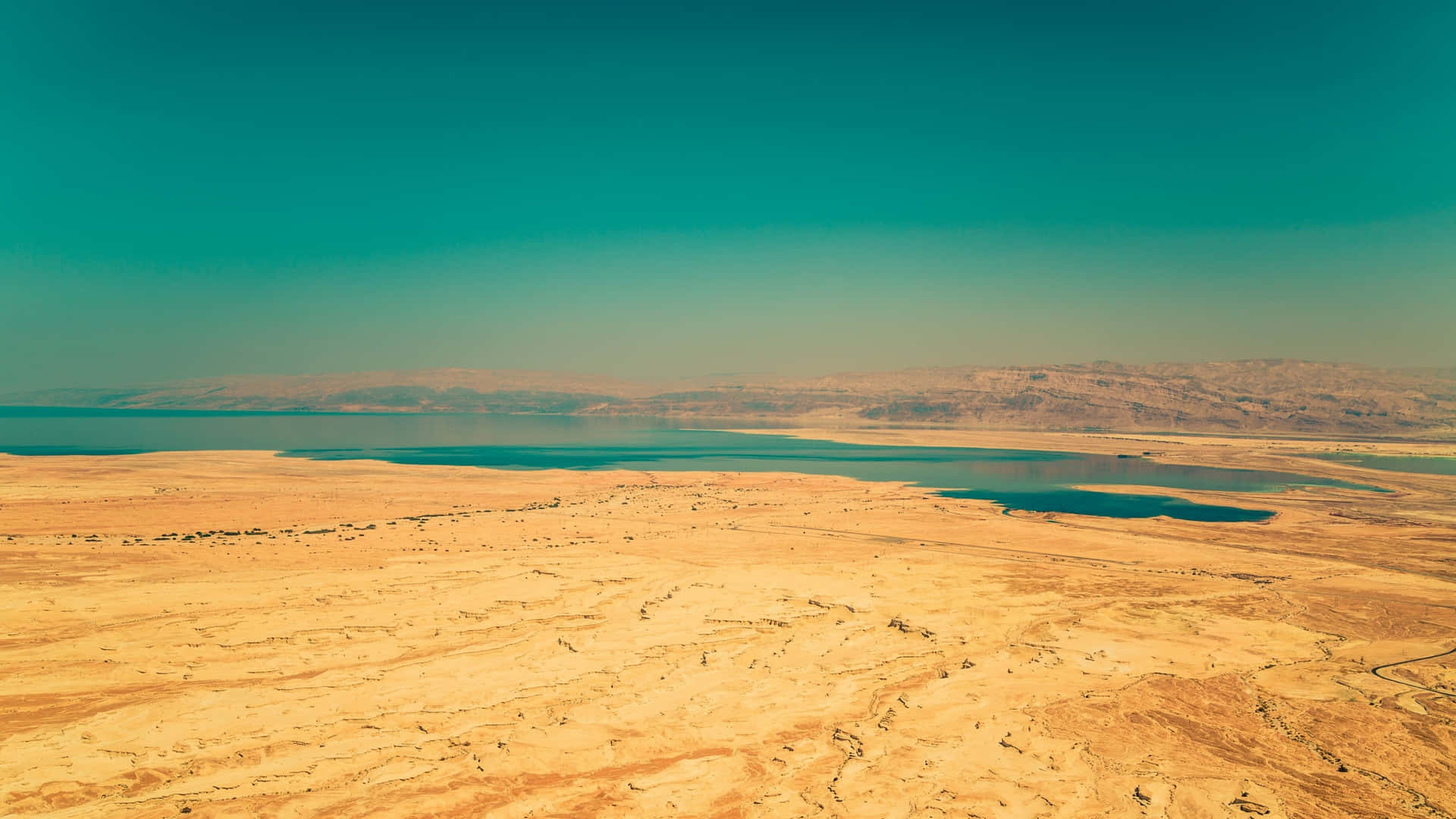 Masada National Park Overlooking Dead Sea Background