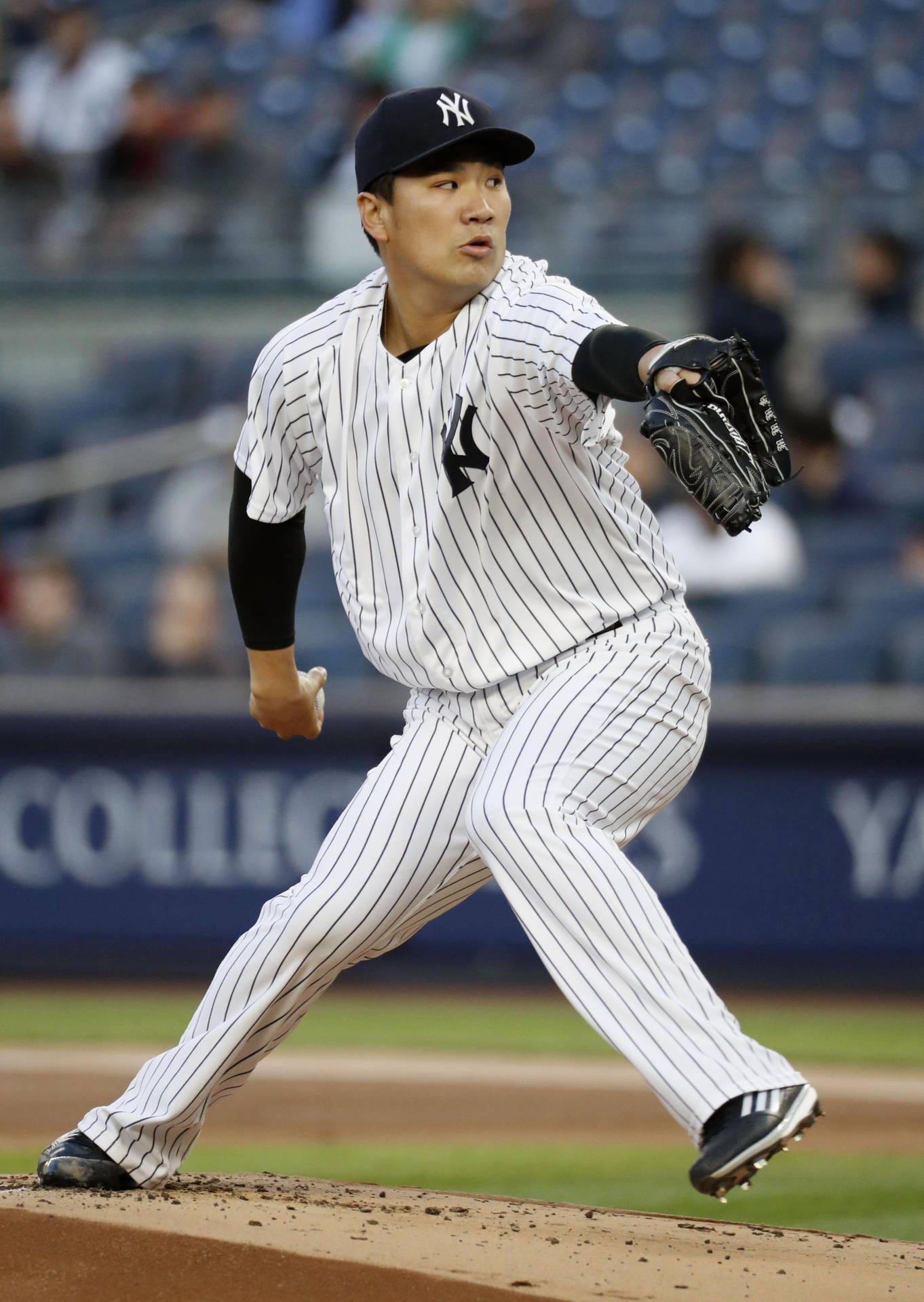 Masahiro Tanaka Wearing Black Gloves Background