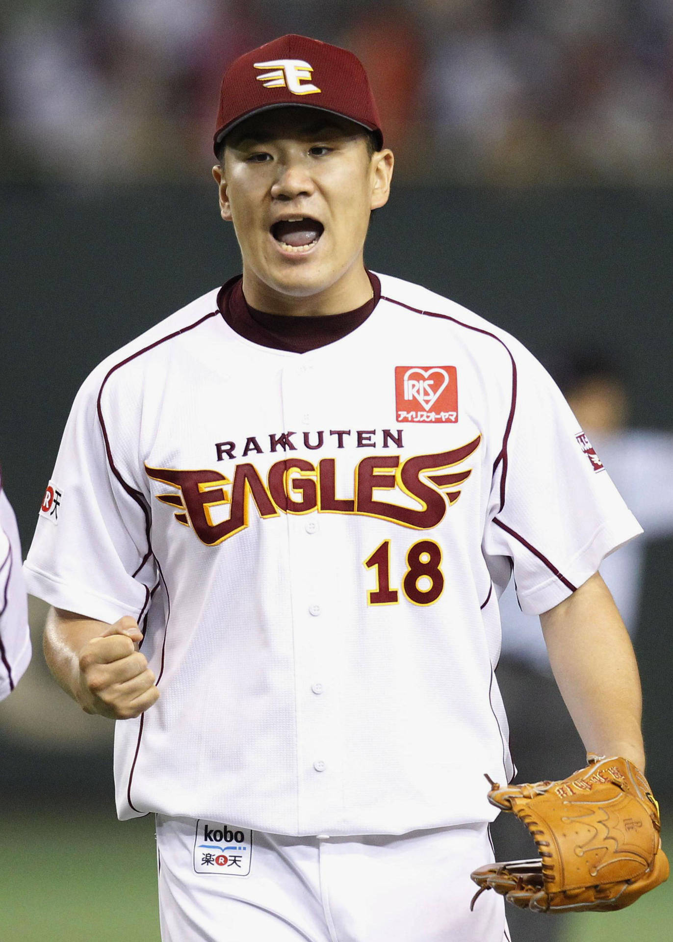 Masahiro Tanaka Wearing Red Baseball Cap Background