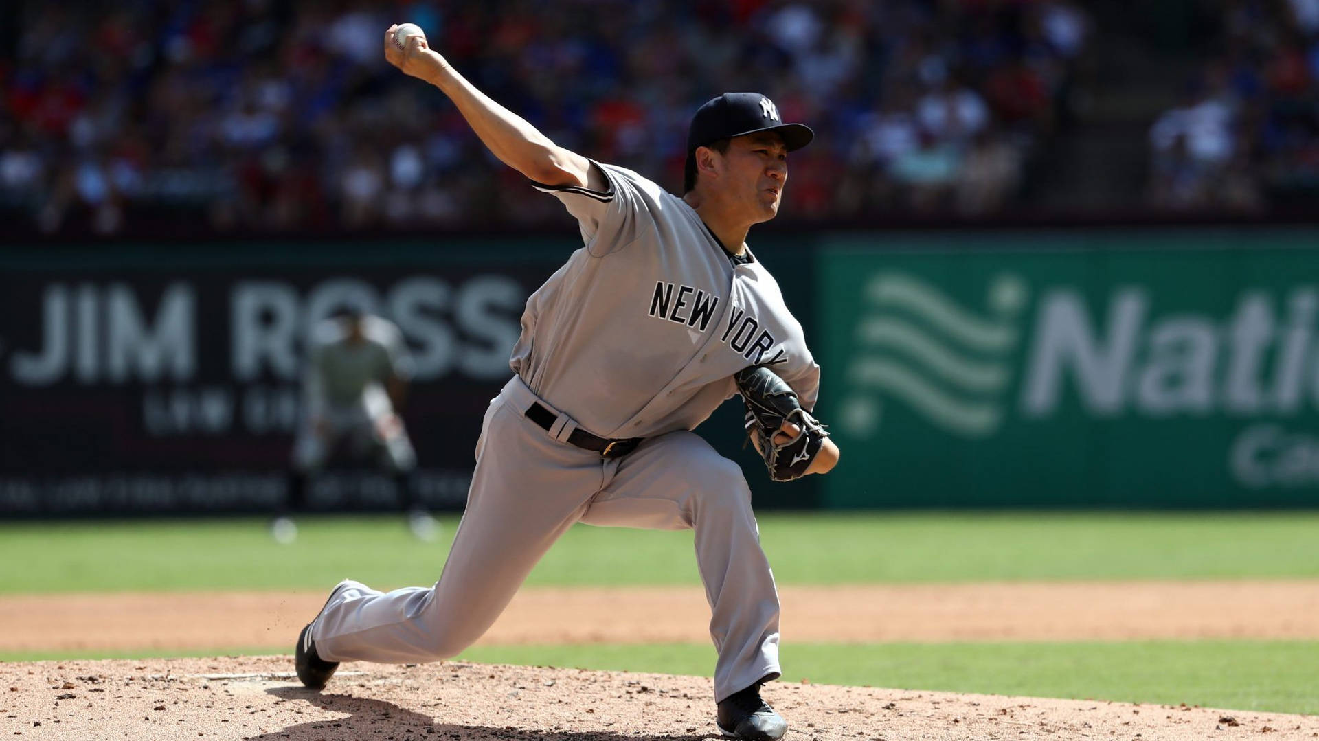 Masahiro Tanaka Wide Stance Throw Background