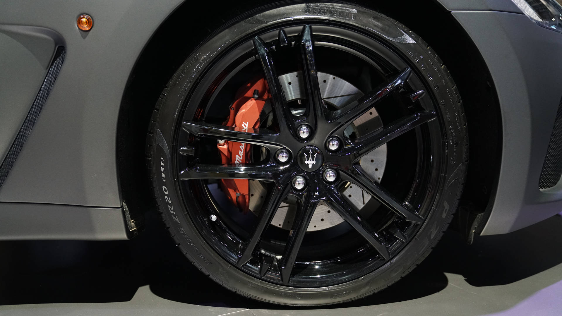 Maserati Black Tire Cover Background