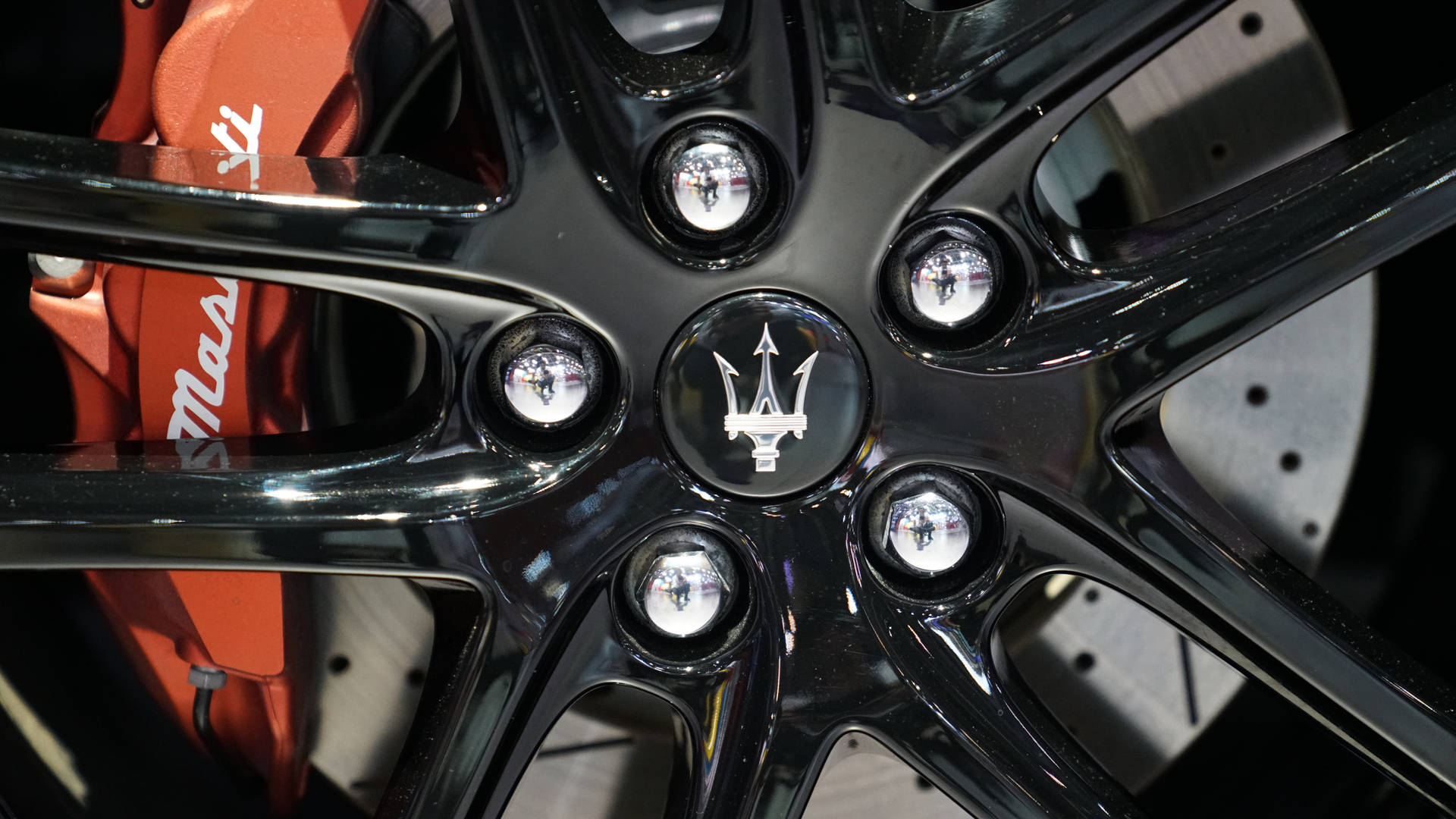 Maserati Car Wheel Close-up Background