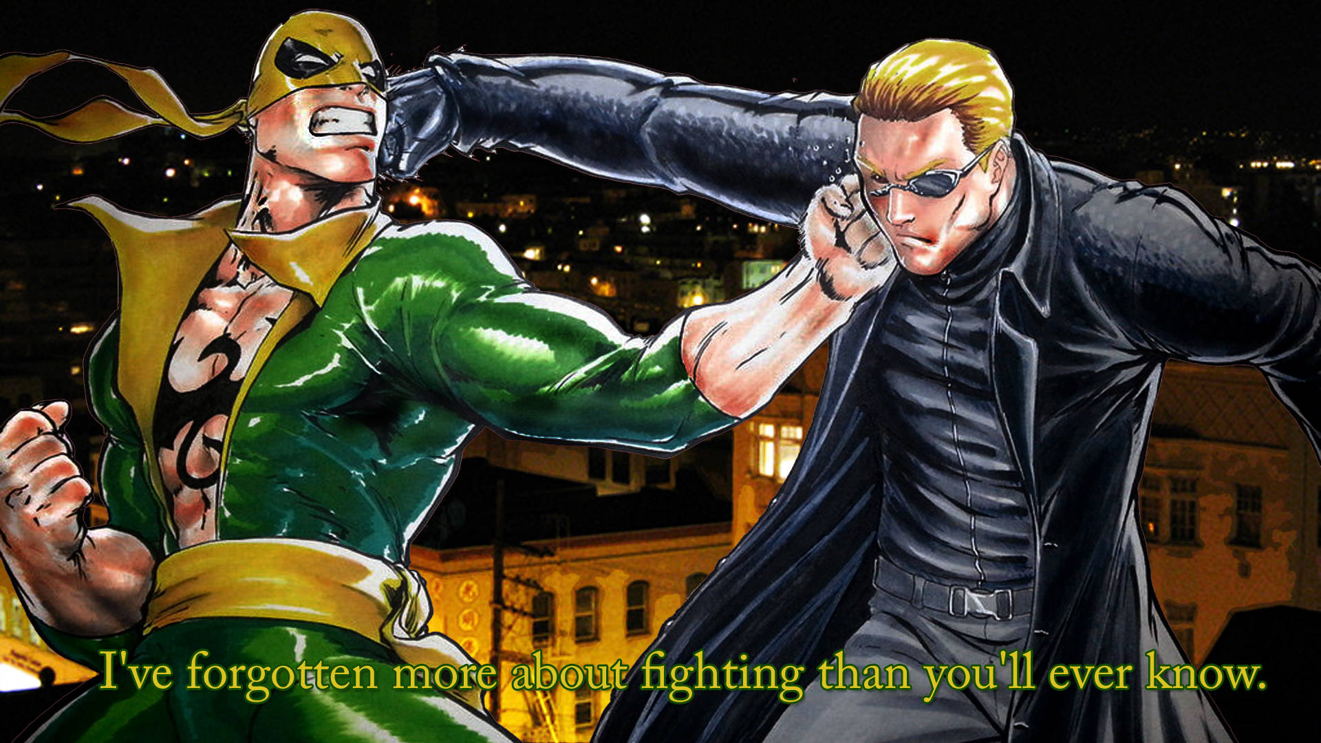 Mash Up Art Iron Fist Punching Albert Wesker