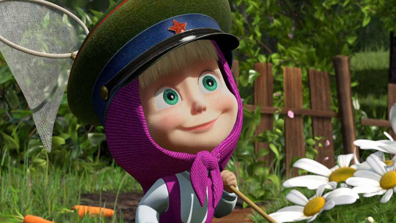 Masha And The Bear As Policewoman Background