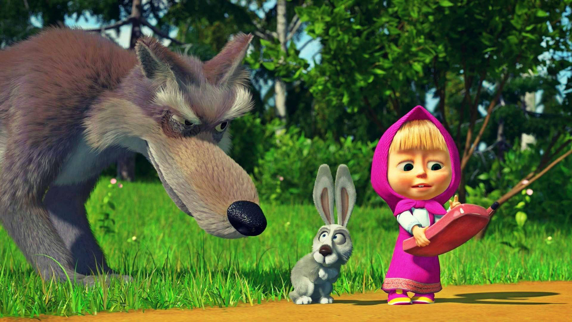 Masha And The Bear Big Bad Wolf Background