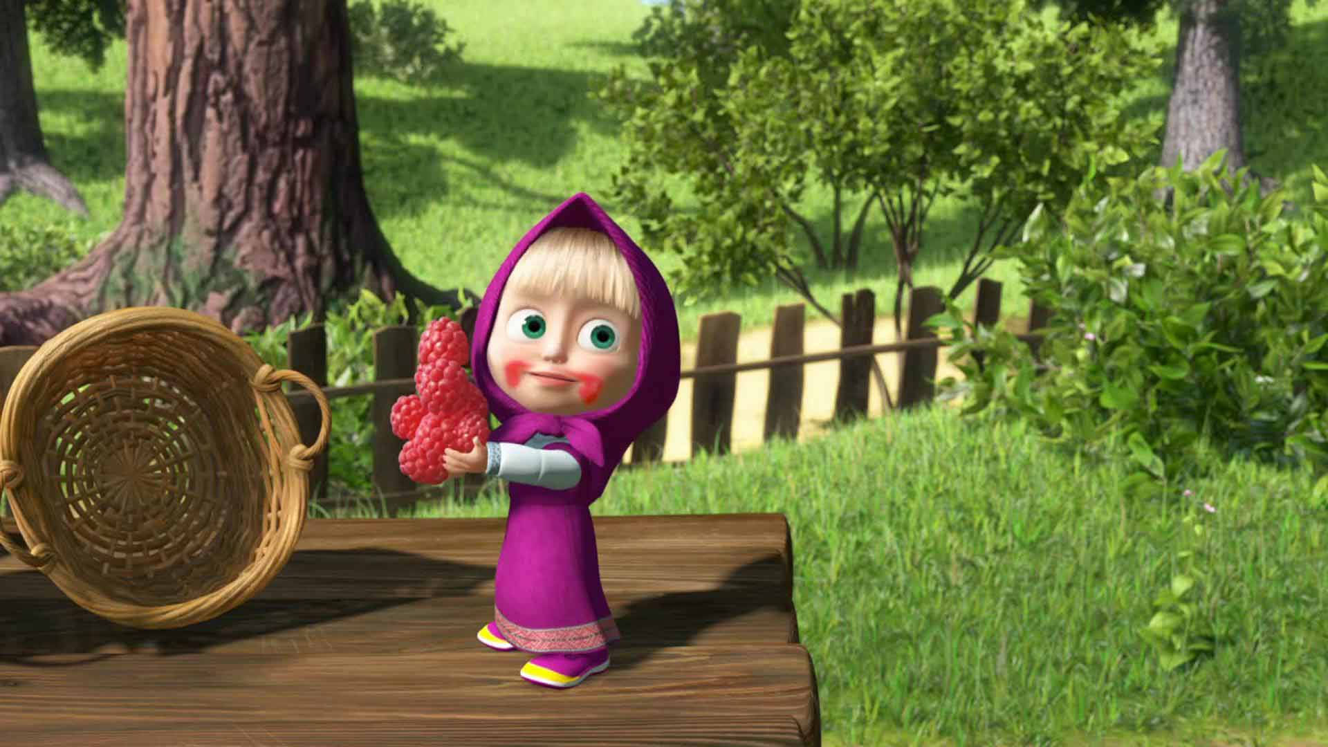 Masha And The Bear Cherries Background