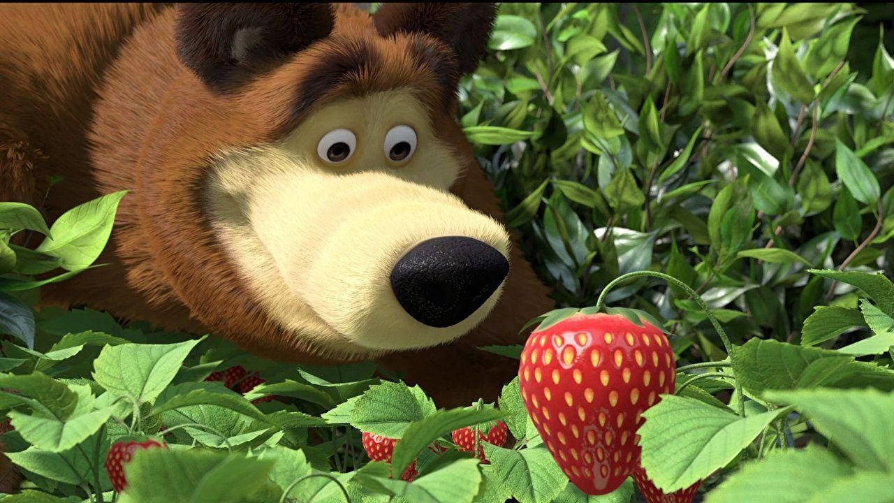 Masha And The Bear Strawberry Picking Background