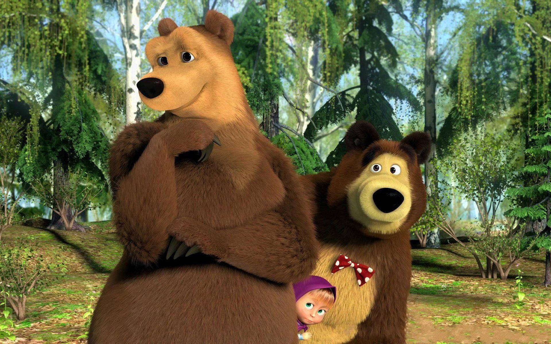 Masha And The Bear With Another Bear Background