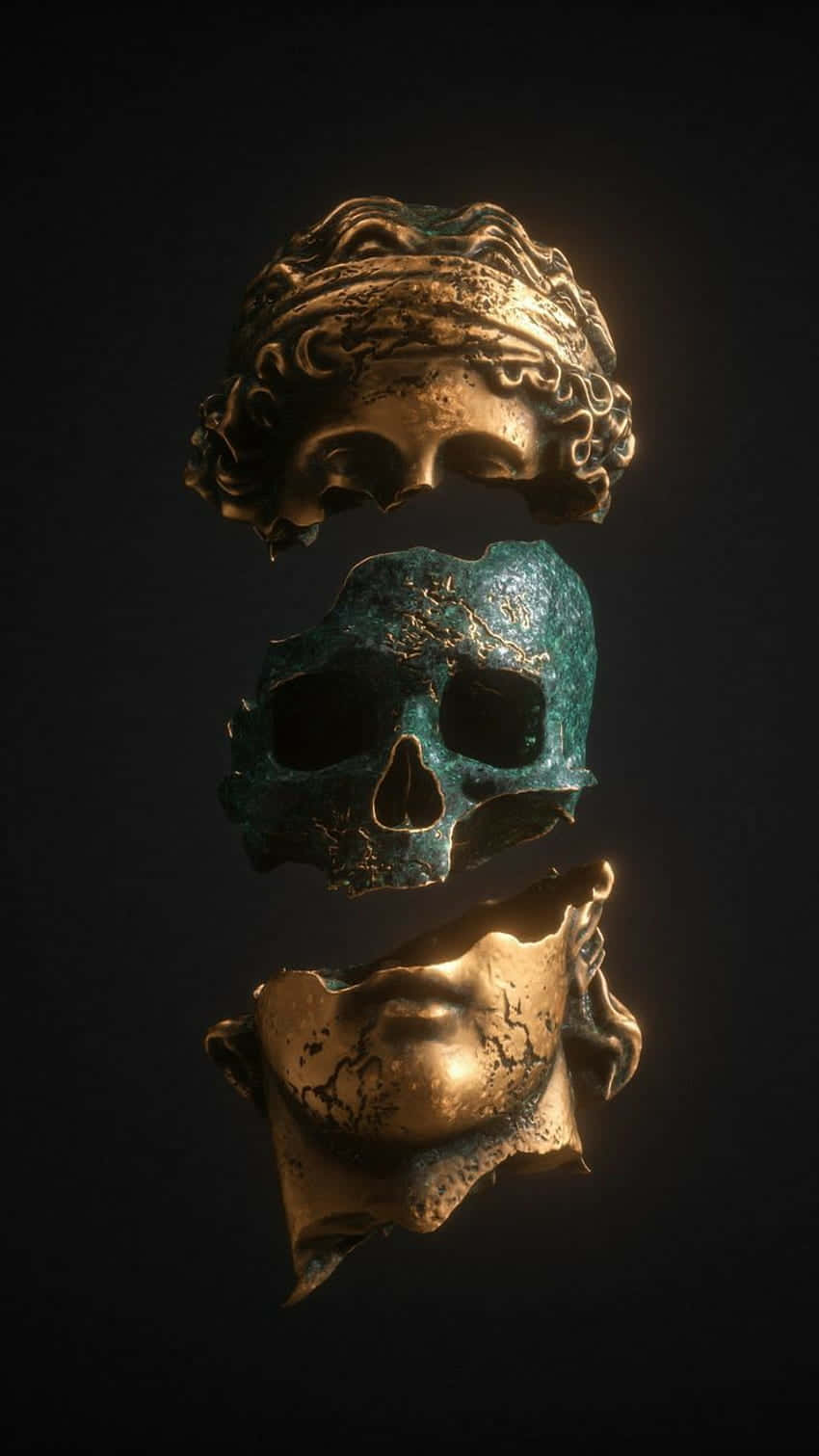 Mask Black And Gold Aesthetic Background